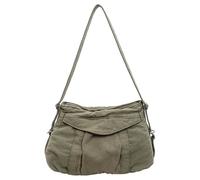 Canvas Shoulder Crossbody Bag Large Capacity for Work Travel | Solid Color Trendy Crossbody Purse with Adjustable Strap for Shopping and Daily Use