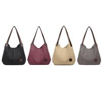 Canvas Shoulder Tote Bag: Grey