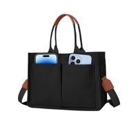 Canvas Shoulder Tote - Multi-Pocket cross body Purse, Solid Color Satchel Bag | Fashionable Handbag for Girls Women, Lightweight Daily Carryall Organizer for Travel, School, Shopping, Outdoor Use