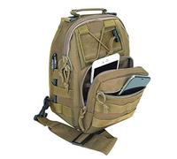Canvas Sling Bag for Men Small MOLLE Chest Sling Backpack Mens One Strap Messenger Bag Water-resistant Handbag Outdoor Sports Travel Crossbody Shoulder Pack Bag Daypack for Travelling Cycling Hiking