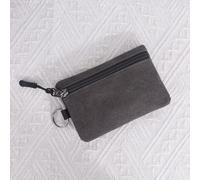 Canvas Small Coin Purse, Portable Mini Change Purse Coin Bag with Zipper for Women with Credit Card ID Card Keys Folded Bills(Gray)