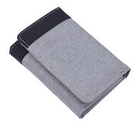 Canvas Small Mens Wallet Thin Trifold Card Holder in Gray Denim Fabric Compact Design for Business and Travel
