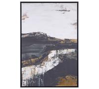 Beliani Canvas Statte Abstract Motif 63 X 93 Cm Black