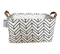 Canvas Storage Bins Toy Basket Collapsible Boxs Chest Organizer Water-Resistant Nursery for edroom, Closet, Kid's Toys, & Laundry (A Geometric)