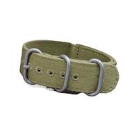 Canvas Strap Suitable Compatible With Citizen Seiko Water Ghost Eco-Drive Sao Orange Woven Belt Watch Band Outdoor Sports(Army Green silver,24mm)