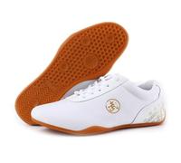 Canvas Taekwondo Karate Training Shoes, Unisex Non-Slip Kung Fu Tai Chi Trainers Breathable Non-Slip Martial Arts Sport Sneaker,White,6 UK