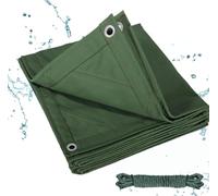 Canvas Tarps Heavy Duty Waterproof Tarpaulins with Aluminum Grommets,UV Resistant, 22Mil Multipurpose Drop Cloth, 14oz Durable Cover Sheet for Outdoor and Indoor Use with Ropes
