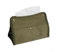 Canvas Tissue Box for Outdoor Camping and Hiking Storage Bag for Easy Tissue Access (green)