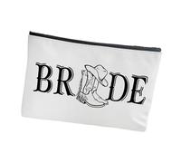 Canvas Toiletry Bag with Western Boot Design Bride Wedding Storage Travel Makeup