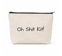 Canvas Toiletry Bag with Zipper Closure Large-Capacity Travel Organiser for Cosmetics Accessories Funny Printed Makeup Bag Essential Toiletries Case Funny Gifts for Her