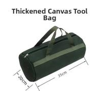 Canvas Tool Bag for Grill Accessories, Thickened Wear-Resistant Storage Bag with Double Zipper, Portable Outdoor Use for Camping, Picnics and Barbecues, 30x15cm to 55x20cm