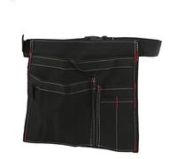 Canvas Tool Belt Bag with Six Pockets, Waist Hanging Tool Organizer for Screw Nail Nut Drill Bit, Durable 12oz Canvas Work Apron for Woodworking Repair Kit (Black)