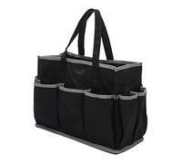 Canvas Tool Tote Bag, 16OZ Waxed Canvas Tool Bag, Tool Tote with 1 Large Capacity & 10 Small Slots - Multifunctional Tool Storage Bag for Horticulturist Mechanic Craftsman | Black