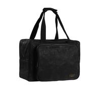 Canvas Tote Bag, 16OZ Waxed Canvas Tool Bag Organizer - 1 Large Capacity & 2 Zipper Pouches - Multipurpose Garden Tote, Tool Storage Tote for Contractor Plumber Electrician - Black