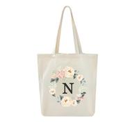 Canvas tote bag, A-Z 26 letters personalized gift bag, reusable eco-friendly shopping bag, gift bag, suitable for wedding birthday event party beach vacation.