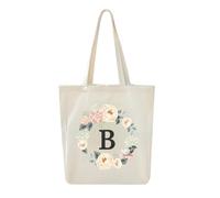 Canvas tote bag, A-Z 26 letters personalized gift bag, reusable eco-friendly shopping bag, gift bag, suitable for wedding birthday event party beach vacation.