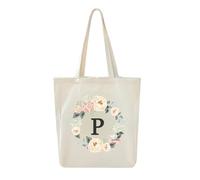Canvas tote bag, A-Z 26 letters personalized gift bag, reusable eco-friendly shopping bag, gift bag, suitable for wedding birthday event party beach vacation.