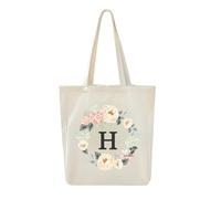 Canvas tote bag, A-Z 26 letters personalized gift bag, reusable eco-friendly shopping bag, gift bag, suitable for wedding birthday event party beach vacation.