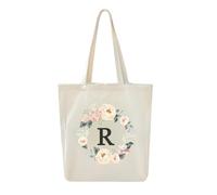 Canvas tote bag, A-Z 26 letters personalized gift bag, reusable eco-friendly shopping bag, gift bag, suitable for wedding birthday event party beach vacation.