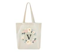 Canvas tote bag, A-Z 26 letters personalized gift bag, reusable eco-friendly shopping bag, gift bag, suitable for wedding birthday event party beach vacation.