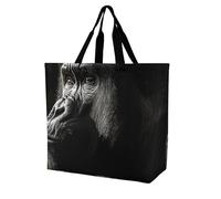 Canvas Tote Bag An Adult Gorilla Ladies Shopping Shoulder Bag Lightweight Shoulder Bags Waterproof Beach Travel Bags, For Work, Christmas, Birthday, 50x40cm