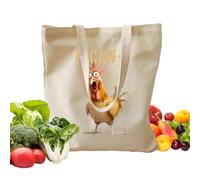Canvas Tote Bag | Chicken Storage Tote | Shoulder Shopping Bag | for Travel Beach Work College Dorm Gym Shopping Grocery Nurse Women Men Teacher