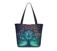 Canvas Tote Bag Digital Tree Icon With Space Women Beach Bag Girls Beach Travel Bags Folding Shopping Bags, For Christmas, Swim, School, 50x40cm