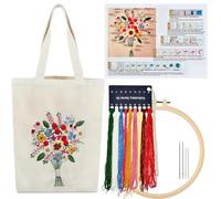 Canvas Tote Bag Embroidery Set with Flower Pattern, DIY Embroidery, Cross Stitch Kits for Adults, Adults Cross Stitch Canvas Bag