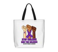 Canvas Tote Bag End & Stop Domestic Violence Travel Tote Bag Lightweight Fashion Beach Travel Bags, For Swim, School, Work, Daily, Gym