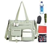 Canvas Tote Bag Fashionable Multi-Pocket Large Capacity Waterproof | Everyday School Work Tote Bag for Boys Girls Adults Teen Family Friends Students