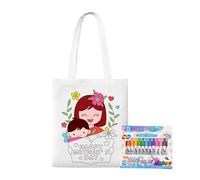 Canvas Tote Bag for Painting | Doodle Bag,Mother's Day Educational Learning Activities with Paint Pens for Kids Ages 3+ Home Kindergarten Classroom School Outdoor Travel