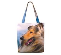 Canvas Tote Bag for Women,Capacity Shoulder Handbags Tote Bags Reusable Grocery,Beautiful Rough Collie