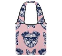 Canvas Tote Bag for Women, Doodle Valentine's Day Red Hearts Reusable Shoulder Tote Bag for Grocery Shopping Work