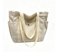 Canvas Tote Bag for Women Large Shoulder Handbag Purse Work Book Bag | Durable canvas, 15.7 x 11.8 x 3.9 in, 9.8 in handle drop, 0.5 lb, side and front pockets, zip-free literary style