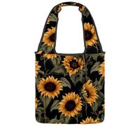 Canvas Tote Bag for Women, Sunflowers Flowers Reusable Shoulder Tote Bag for Grocery Shopping Work