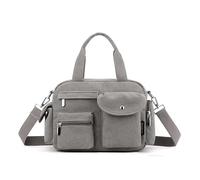 Canvas Tote Bag for Women with Multiple Pockets Handbag Large Crossbody Bag Everything Everyday Bag for Work Daily, Grey