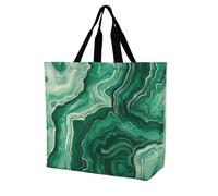 Canvas Tote Bag Green And White Ink Daily Bag Retro Shoulder Bags Waterproof Shopping Bags, For Swim, Gym, School, 50x40cm