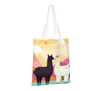 Canvas Tote Bag Heavy Duty Handbags Reusable Grocery Shopping Bags Alpacas in Love in The Mountains Gift Bags for Women