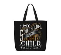Canvas Tote Bag My Son In Law Is My Favorite Child Daily Bag Reusable Waterproof Crossbody Bags, For Holiday, Christmas, Birthday, Swim, Gym
