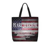Canvas Tote Bag Pearl Harbor Remembrance Day Handbag Retro Lightweight Shopping Bags, For Swim, Graduation, Holiday, Wedding, Daily