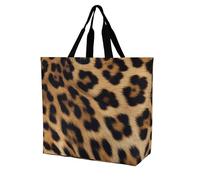 Canvas Tote Bag Rough Leopard Print Ladies Shopping Shoulder Bag Folding Crossbody Bags Reusable Shoulder Bags, For School, Work, Wedding, 50x40cm