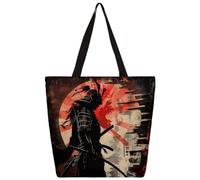 Canvas Tote Bag Samurai Shopping Bag School Canvas Shoulder Bags Women Men Fashion Handbag