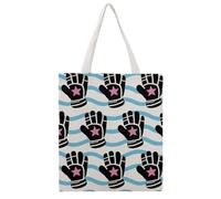 Canvas Tote Bag with Handles Reusable Hockey Elements Creative Patterned Grocery Shopping Bag Carry on Tote Purse Casual Handbag Everyday Shoulder Bags for Office Market Beach Daily Essentials