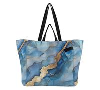 Canvas Tote Big Sturdy Kitchen Grocery Bags Crafts Bag for Women Maternity delivery kit Essential Marble Silver Royal Blue