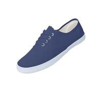 Canvas Trainers for Men Walking Trainers Breathable Training Shoes Rubber Grip Sole Flat Shoes Comfortable Lightweight Sports Shoe Low-Top Casual Sneakers Lace Up Basic Skate Shoe Blue