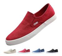 Canvas Trainers Men's Loafer Men's Slip On Sneakers Low Top Low Shoes Lightweight Fabric Shoes Breathable Comfortable Canvas Shoes Leisure Shoes Running Shoes Trainers Hiking Shoes Sports Shoes