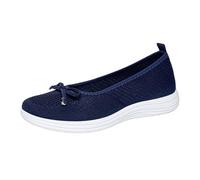 Canvas Trainers Women's Low Shoes with Bow Trainers Platform Slippers, blue