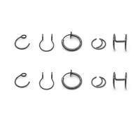 Canvas Trend 10 Pcs Fake Piercings Set, 8mm Black Fake Nose Ring Piercing, Hoop Earrings Lip Ring Clip, Stainless Steel Fakes Lip Piercing for Women Men Daily Wear Party Cosplay Jewelry