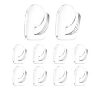 Canvas Trend 10 Pcs Wall Hooks Stick On, Clear Sticky Hooks Self Adhesive, Acrylic Plastic Small Stick On Hook, Transparent Heavy Duty Small Adhesive Hook, for Keys, Bathroom, Kitchen, Door, Home