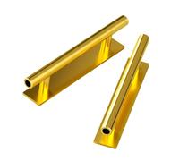 Canvas Trend 2 Pcs 150 X 25mm Cupboard Door Handles,Plastic Sliding Door Handles,No Drilling Stick On Handle,Self-Adhesive Furniture Gate Handle for Wooden Gates,Fridge,Kitchen,Bathroom,Closet (Gold)
